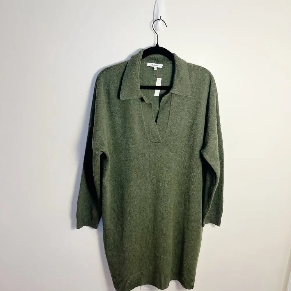Madewell Olive Long Sleeve Dress - Picture 4 of 9